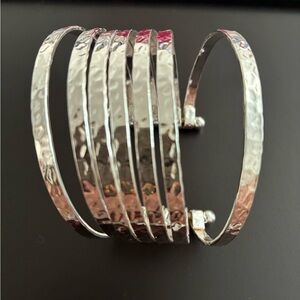 Natasha Denona Silver Textured Bracelet